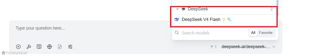 Select a model from the dropdown